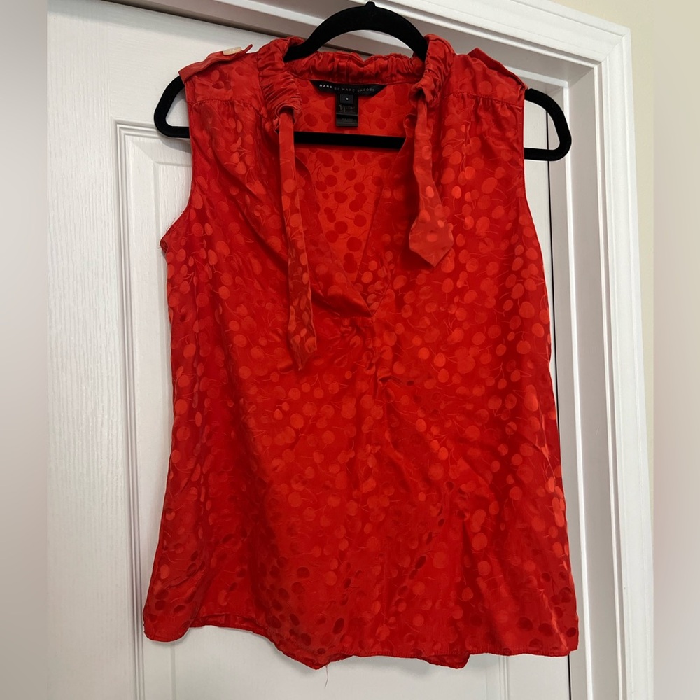 Marc by Marc Jacobs cherry blouse • size small • vintage vtg 90's fashion